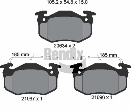 BENDIX Braking BPD1339 - Kit de plaquettes de frein, frein à disque cwaw.fr