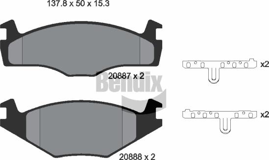 BENDIX Braking BPD1329 - Kit de plaquettes de frein, frein à disque cwaw.fr