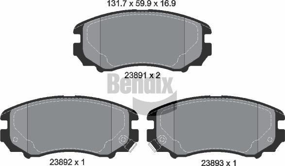 BENDIX Braking BPD1324 - Kit de plaquettes de frein, frein à disque cwaw.fr