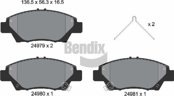 BENDIX Braking BPD1326 - Kit de plaquettes de frein, frein à disque cwaw.fr