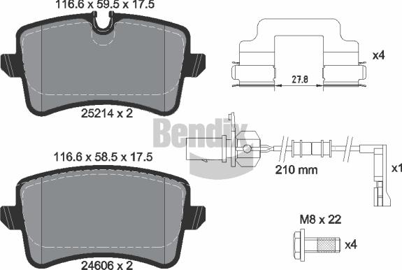 BENDIX Braking BPD1320 - Kit de plaquettes de frein, frein à disque cwaw.fr