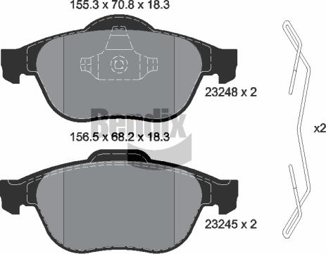 BENDIX Braking BPD1328 - Kit de plaquettes de frein, frein à disque cwaw.fr