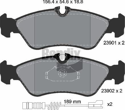 BENDIX Braking BPD1322 - Kit de plaquettes de frein, frein à disque cwaw.fr