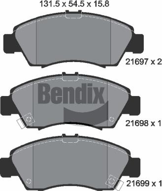 BENDIX Braking BPD1327 - Kit de plaquettes de frein, frein à disque cwaw.fr