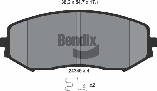 BENDIX Braking BPD1379 - Kit de plaquettes de frein, frein à disque cwaw.fr