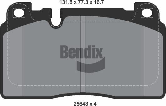 BENDIX Braking BPD1374 - Kit de plaquettes de frein, frein à disque cwaw.fr