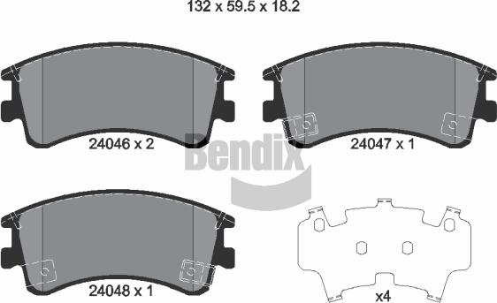 BENDIX Braking BPD1375 - Kit de plaquettes de frein, frein à disque cwaw.fr