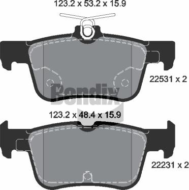 BENDIX Braking BPD1373 - Kit de plaquettes de frein, frein à disque cwaw.fr