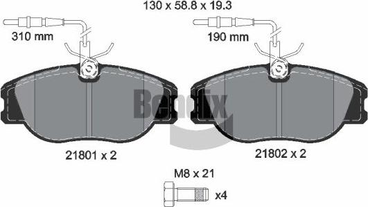 BENDIX Braking BPD1372 - Kit de plaquettes de frein, frein à disque cwaw.fr