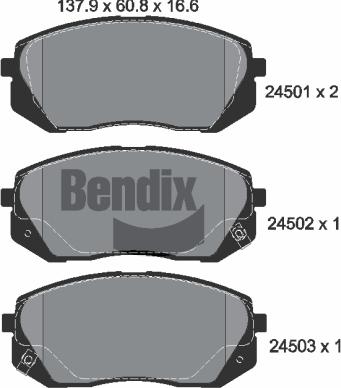 BENDIX Braking BPD1295 - Kit de plaquettes de frein, frein à disque cwaw.fr