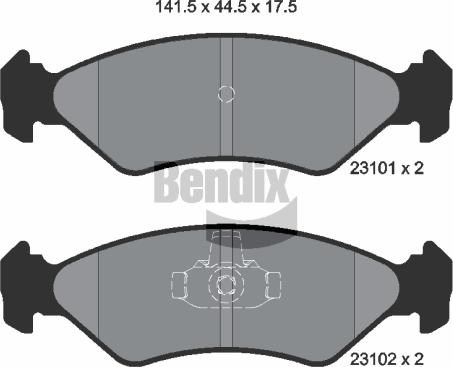 BENDIX Braking BPD1296 - Kit de plaquettes de frein, frein à disque cwaw.fr