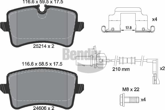 BENDIX Braking BPD1298 - Kit de plaquettes de frein, frein à disque cwaw.fr