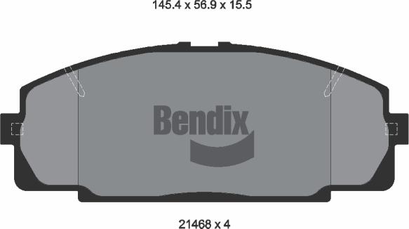 BENDIX Braking BPD1297 - Kit de plaquettes de frein, frein à disque cwaw.fr