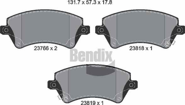 BENDIX Braking BPD1249 - Kit de plaquettes de frein, frein à disque cwaw.fr