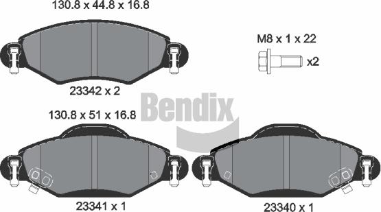 BENDIX Braking BPD1245 - Kit de plaquettes de frein, frein à disque cwaw.fr