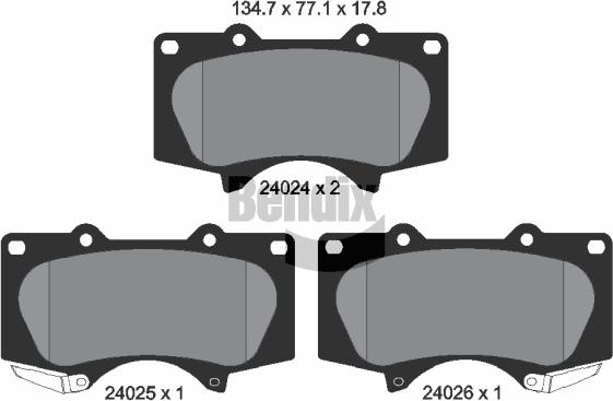 BENDIX Braking BPD1246 - Kit de plaquettes de frein, frein à disque cwaw.fr