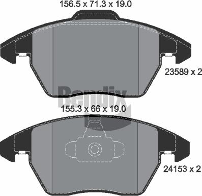 BENDIX Braking BPD1255 - Kit de plaquettes de frein, frein à disque cwaw.fr