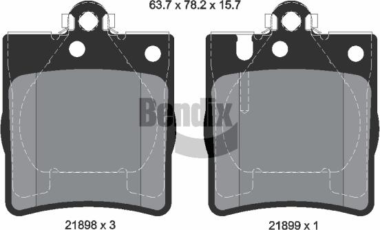 BENDIX Braking BPD1253 - Kit de plaquettes de frein, frein à disque cwaw.fr