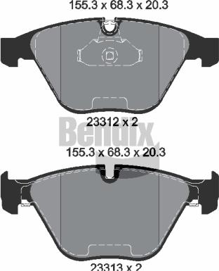 BENDIX Braking BPD1252 - Kit de plaquettes de frein, frein à disque cwaw.fr