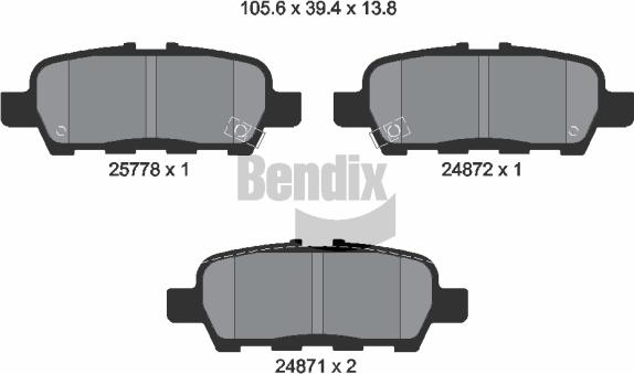 BENDIX Braking BPD1269 - Kit de plaquettes de frein, frein à disque cwaw.fr