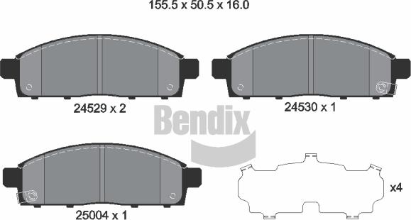 BENDIX Braking BPD1265 - Kit de plaquettes de frein, frein à disque cwaw.fr