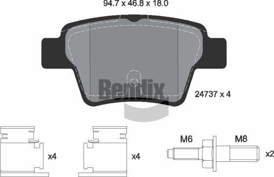 BENDIX Braking BPD1260 - Kit de plaquettes de frein, frein à disque cwaw.fr