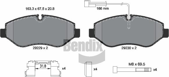 BENDIX Braking BPD1268 - Kit de plaquettes de frein, frein à disque cwaw.fr