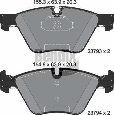 BENDIX Braking BPD1263 - Kit de plaquettes de frein, frein à disque cwaw.fr