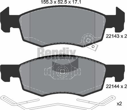 BENDIX Braking BPD1209 - Kit de plaquettes de frein, frein à disque cwaw.fr