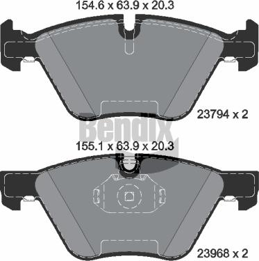 BENDIX Braking BPD1204 - Kit de plaquettes de frein, frein à disque cwaw.fr