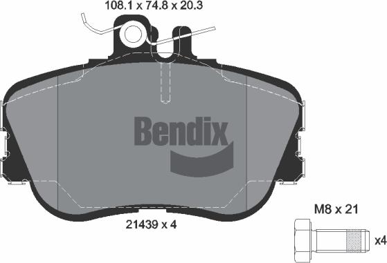 BENDIX Braking BPD1205 - Kit de plaquettes de frein, frein à disque cwaw.fr