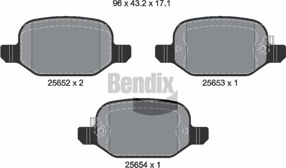 BENDIX Braking BPD1208 - Kit de plaquettes de frein, frein à disque cwaw.fr