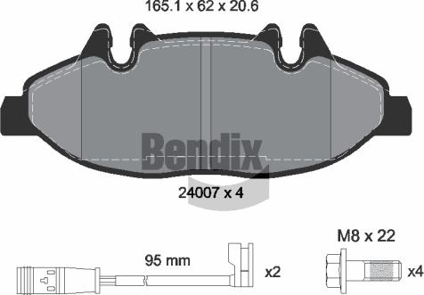 BENDIX Braking BPD1207 - Kit de plaquettes de frein, frein à disque cwaw.fr