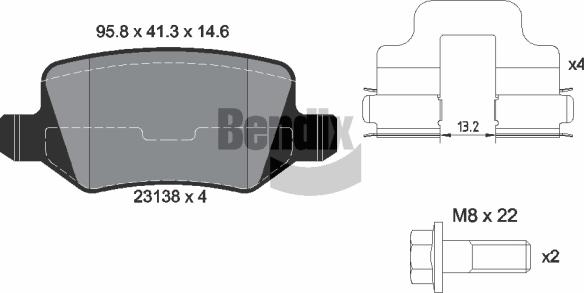 BENDIX Braking BPD1219 - Kit de plaquettes de frein, frein à disque cwaw.fr