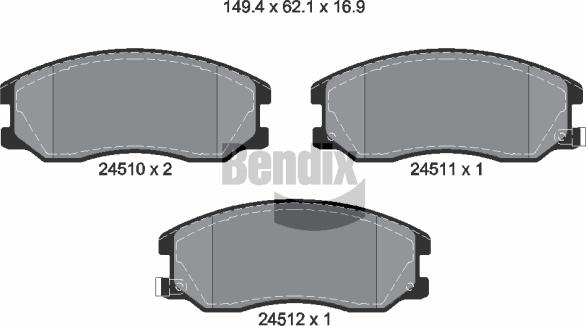 BENDIX Braking BPD1216 - Kit de plaquettes de frein, frein à disque cwaw.fr