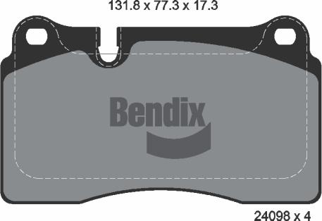 BENDIX Braking BPD1218 - Kit de plaquettes de frein, frein à disque cwaw.fr