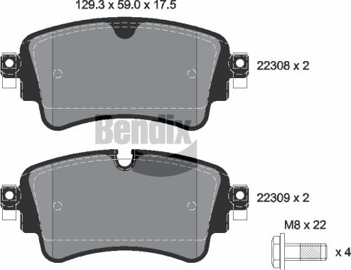 BENDIX Braking BPD1217 - Kit de plaquettes de frein, frein à disque cwaw.fr