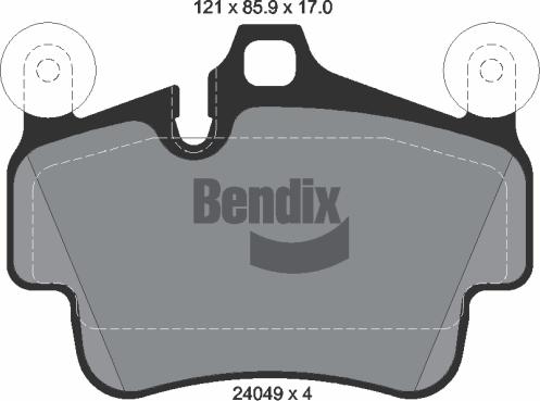 BENDIX Braking BPD1288 - Kit de plaquettes de frein, frein à disque cwaw.fr