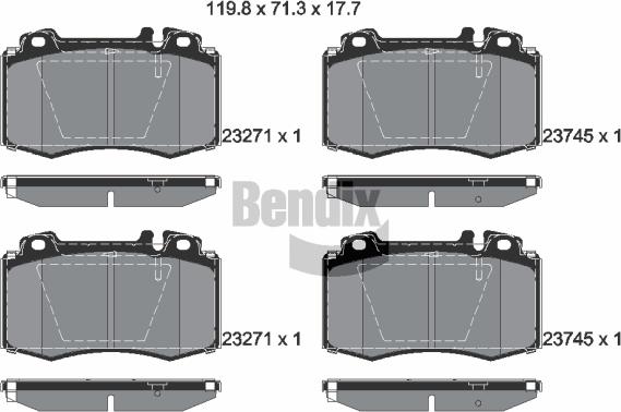 BENDIX Braking BPD1283 - Kit de plaquettes de frein, frein à disque cwaw.fr