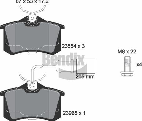 BENDIX Braking BPD1287 - Kit de plaquettes de frein, frein à disque cwaw.fr