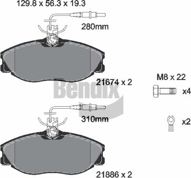 BENDIX Braking BPD1235 - Kit de plaquettes de frein, frein à disque cwaw.fr