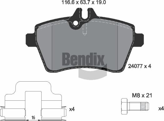 BENDIX Braking BPD1230 - Kit de plaquettes de frein, frein à disque cwaw.fr