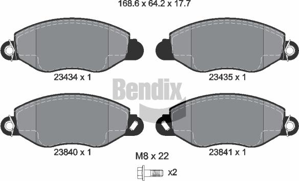 BENDIX Braking BPD1231 - Kit de plaquettes de frein, frein à disque cwaw.fr