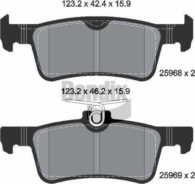 BENDIX Braking BPD1233 - Kit de plaquettes de frein, frein à disque cwaw.fr