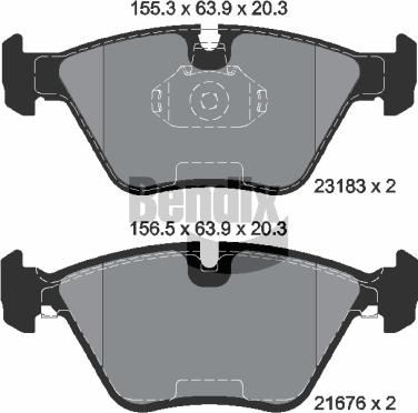 BENDIX Braking BPD1232 - Kit de plaquettes de frein, frein à disque cwaw.fr