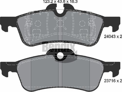 BENDIX Braking BPD1229 - Kit de plaquettes de frein, frein à disque cwaw.fr