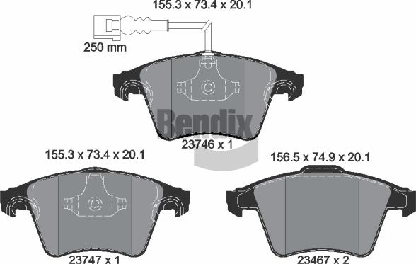 BENDIX Braking BPD1224 - Kit de plaquettes de frein, frein à disque cwaw.fr