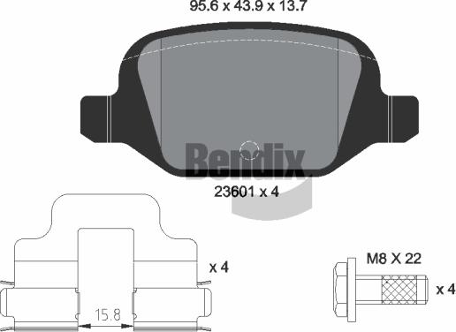 BENDIX Braking BPD1226 - Kit de plaquettes de frein, frein à disque cwaw.fr