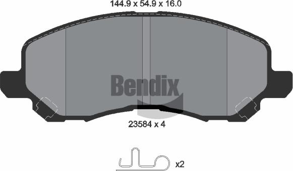 BENDIX Braking BPD1221 - Kit de plaquettes de frein, frein à disque cwaw.fr