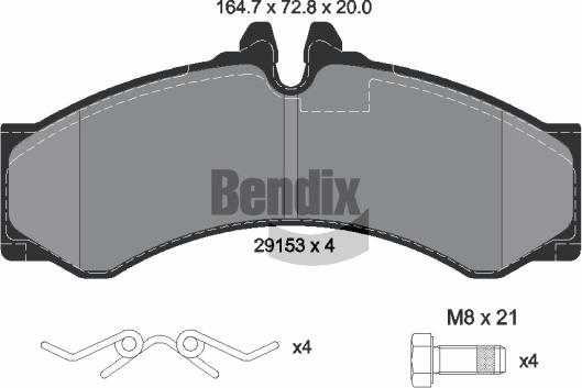 BENDIX Braking BPD1228 - Kit de plaquettes de frein, frein à disque cwaw.fr